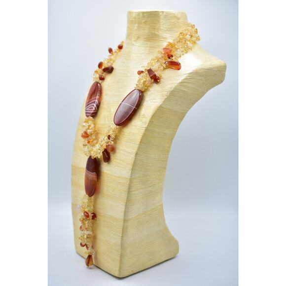 Statement Necklace Alexander Kalifano Heavy Stone Rock Layered Tassel RARE Bin4 - Picture 11 of 12